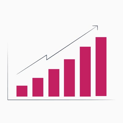 Chart representing rising interest rates