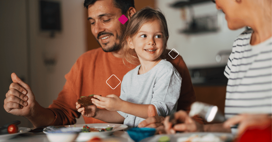 Family having breakfast