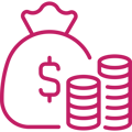 Money bag and coin icon