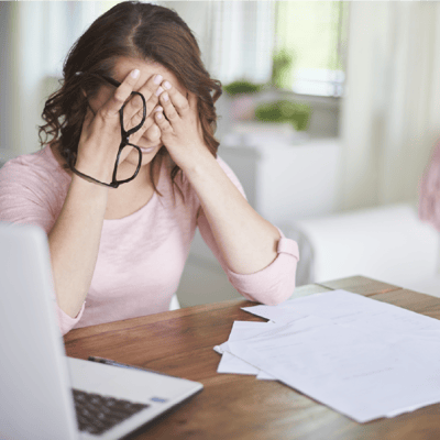 Woman stressed about finances