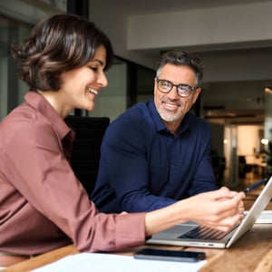 Couple working on finances together