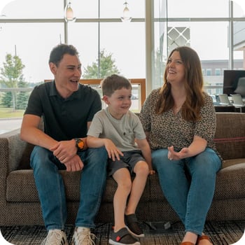 Family inside CCCU branch