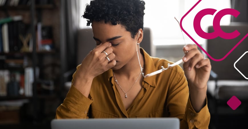 A woman frustrated with her current financial institution
