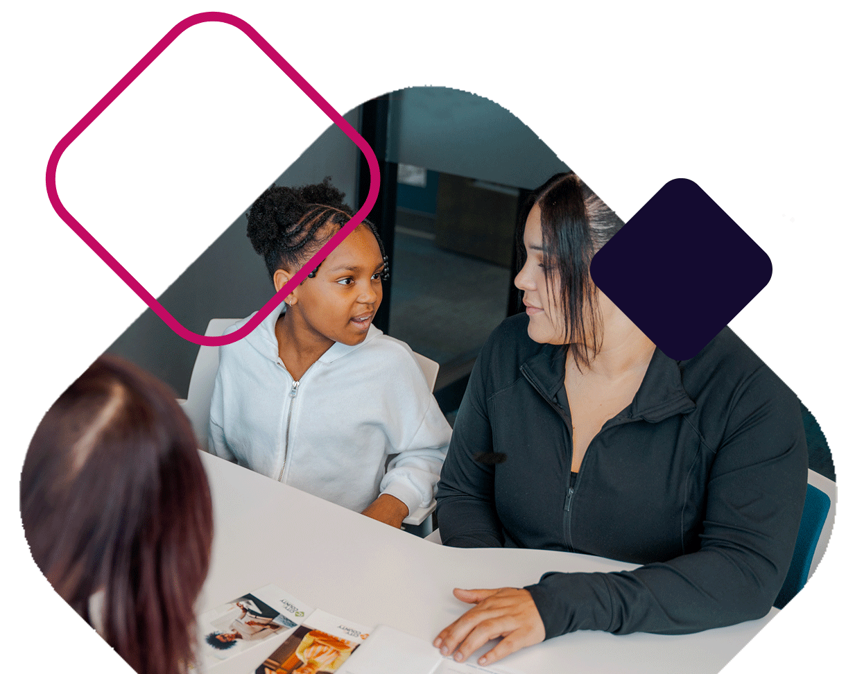 Mom And Daughter Visit Credit Union