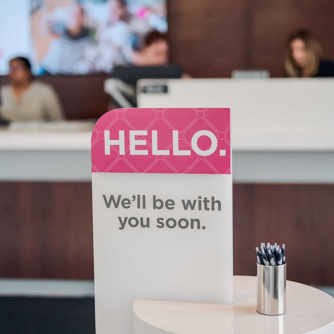 Hello greeting sign at CCCU