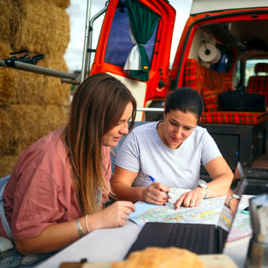 Friends planning roadtrip