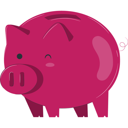 Illustration of winking piggy bank